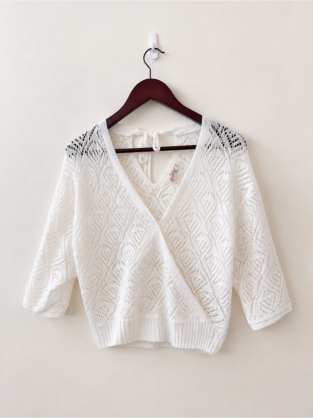 Hippie Rose Open Knit Wrap Sweater Top